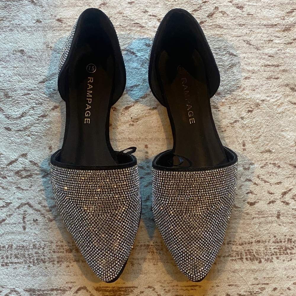 Rampage Women's Glittering Silver Loafers